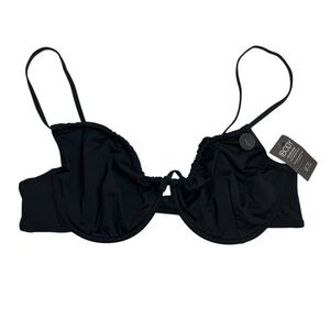 Cotton On Body Half Wire Bra Bikini Top Black Large New with Tags